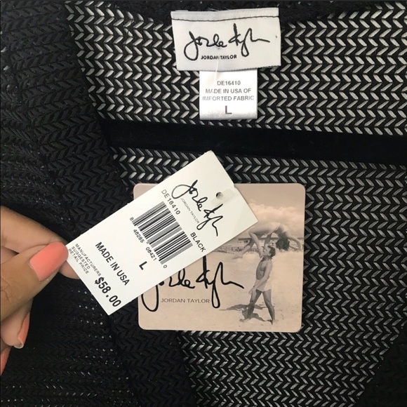 NWT Jordan Taylor Black Mesh Swimsuit Coverup - Picture 8 of 8